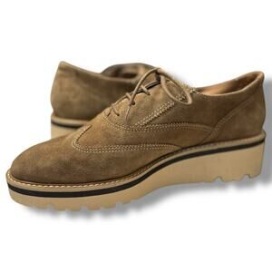 Donald Pliner - Women’s Tandi Wedge Oxford Tan Suede Shoes - Size 8.5 NWT